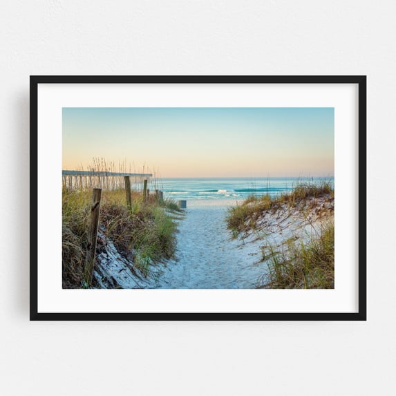 Morning in Panama City Beach - Panama City Beach Florida Photography Beach Coastal Ocean Seaside Landscape Scenic Waves Black Framed Wall Art Print 16 x 24 inches