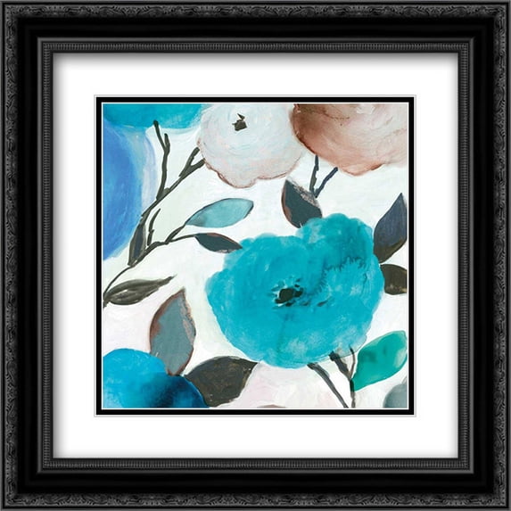 Morning Pearls II 2x Matted 20x20 Black Ornate Framed Art Print by Jensen, Asia