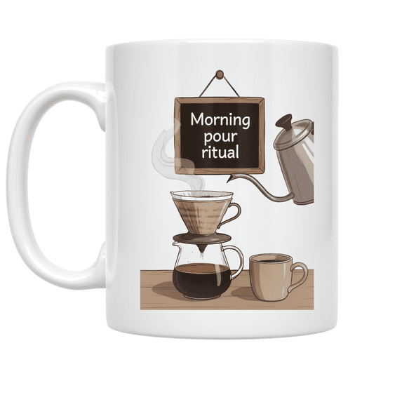 Morning Pour Ritual Coffee Setup - Home Barista - 11 oz Ceramic Coffee Mug