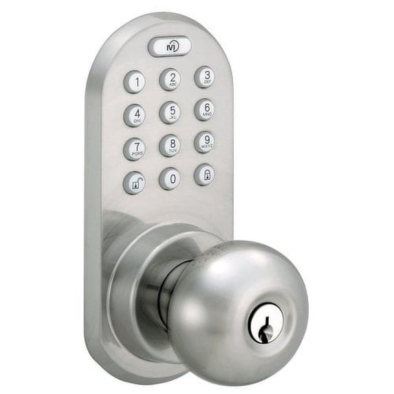 MiLocks QKK-01SN 3-in-1 Remote Control & Touchpad Doorknob (Satin Nickel)