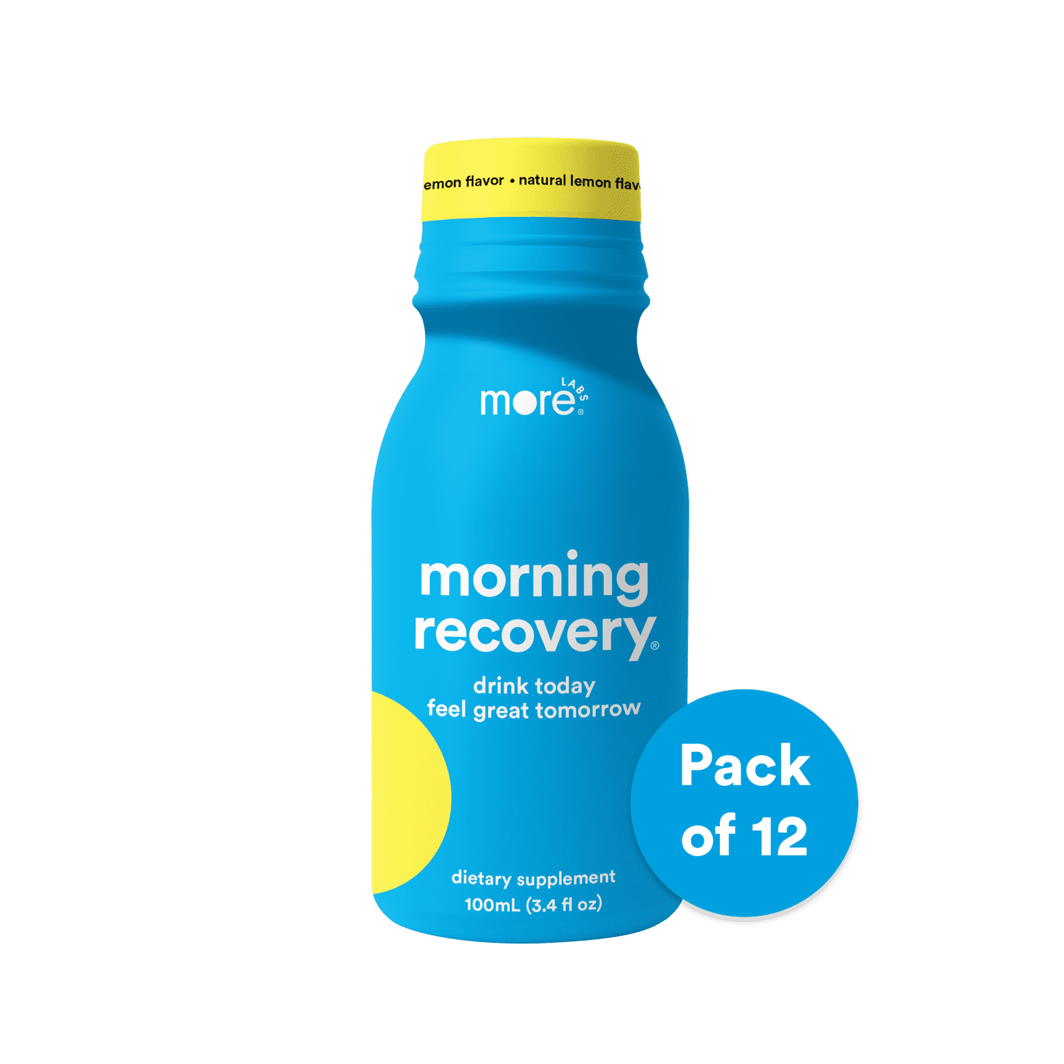 Morning Recovery Electrolyte, Milk Thistle Drink Proprietary Formulation to Hydrate for Morning Recovery, Highly Soluble Liquid DHM, Original Lemon - Pack of 12