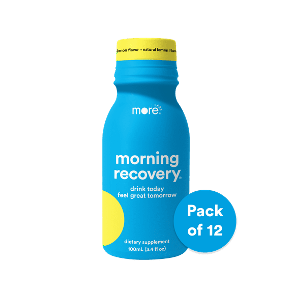 Morning Recovery Electrolyte, Milk Thistle Drink Proprietary Formulation to Hydrate for Morning Recovery, Highly Soluble Liquid DHM, Original Lemon - Pack of 12