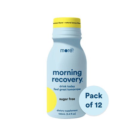 More Labs Morning Recovery Electrolyte Drink, Milk Thistle, Sugar-Free Lemon, 12 Pack