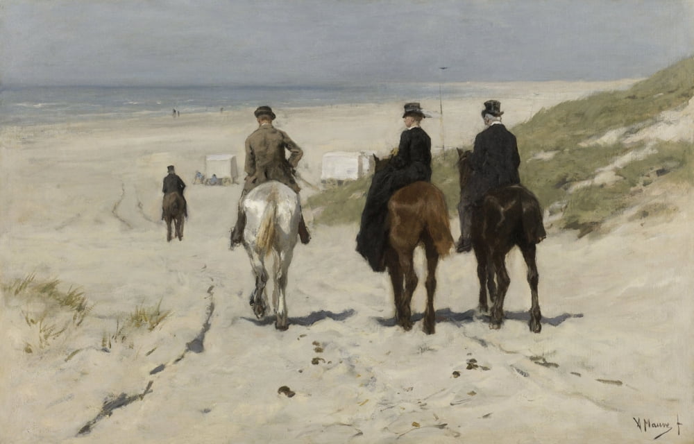 Morning Ride Along The Beach Canvas Art -  (24 x 18)
