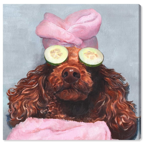 Morning Routine Canvas Cute Pet Art Prints by Art Remedy, Gallery Wrapped, 16" x 16"