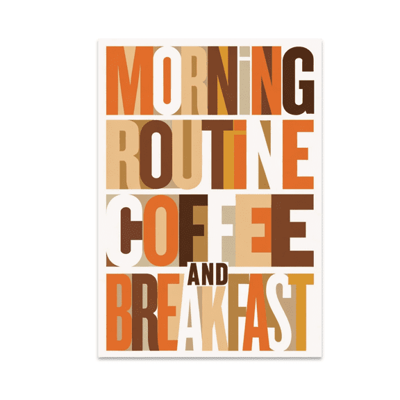 Morning Routine Coffee And Breakfast Wall Art - Home Decor Enthusiast - 13x19 Poster Print