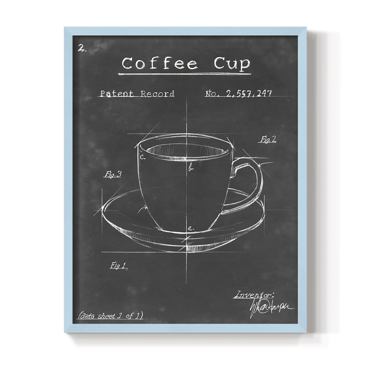 Morning Routine II Framed Print in Blue Solid Wood Framed Print No Nail Hanging