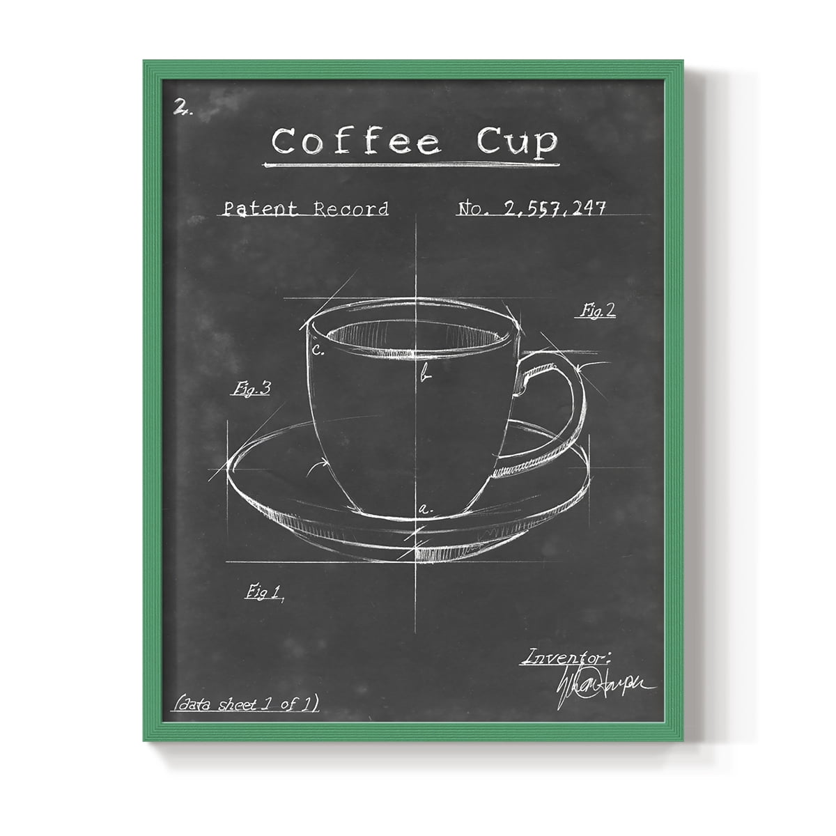 Morning Routine II Framed Print in Green Solid Wood Framed Print No Nail Hanging