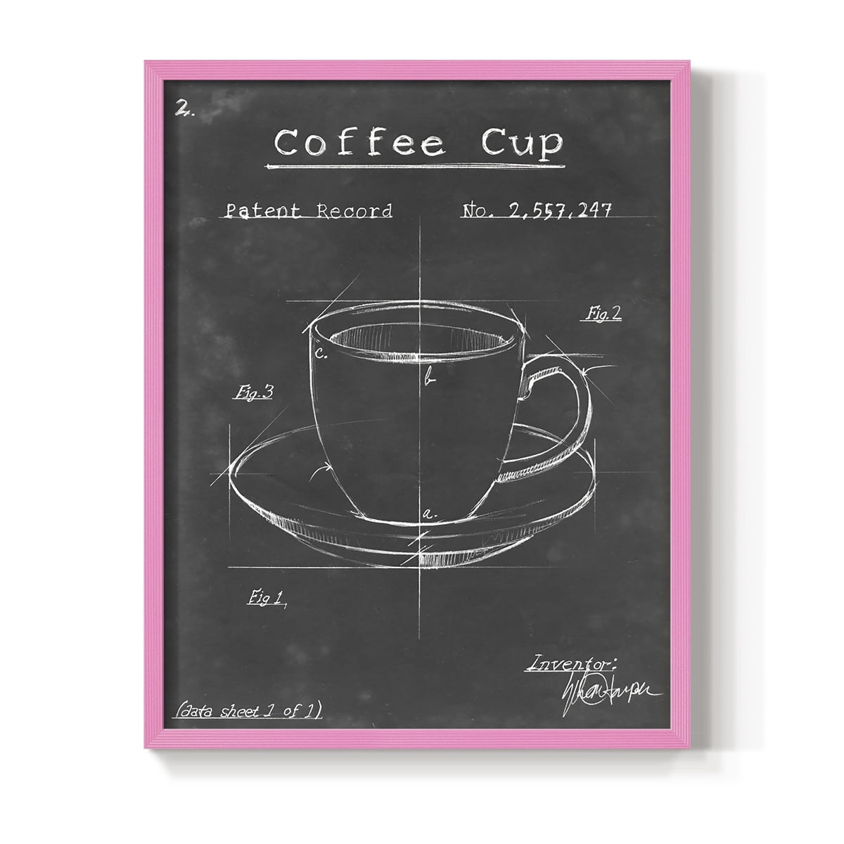 Morning Routine II Framed Print in Pink Solid Wood Framed Print No Nail Hanging