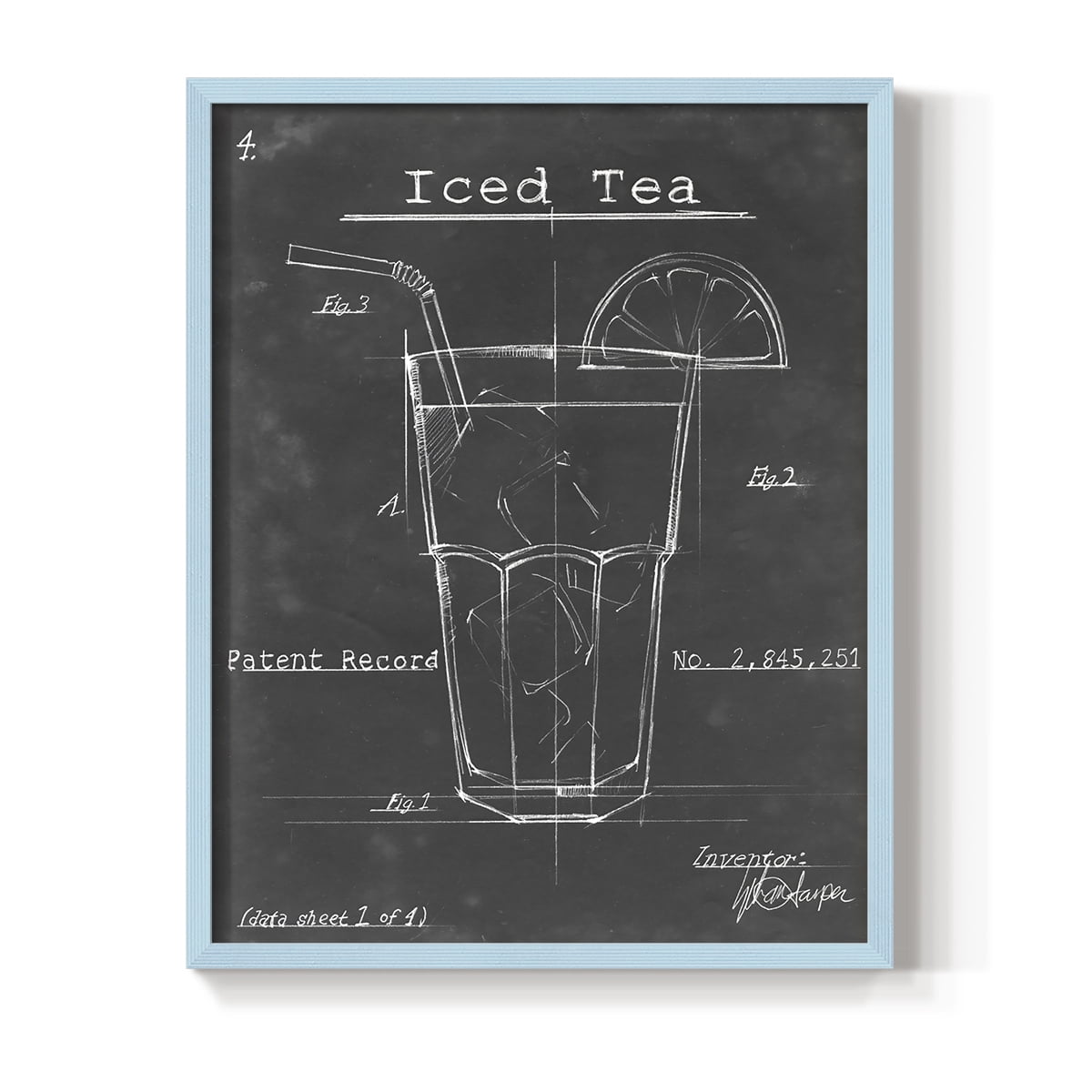 Morning Routine III Framed Print in Blue Solid Wood Framed Print No Nail Hanging