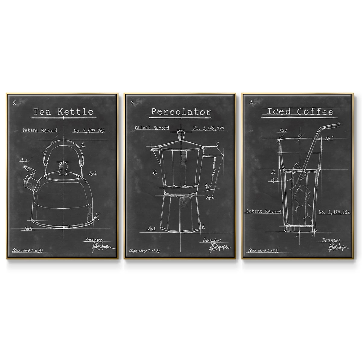 Morning Routine IV - Framed Premium Gallery Wrapped Canvas L Frame 3 Piece Set - Ready to Hang