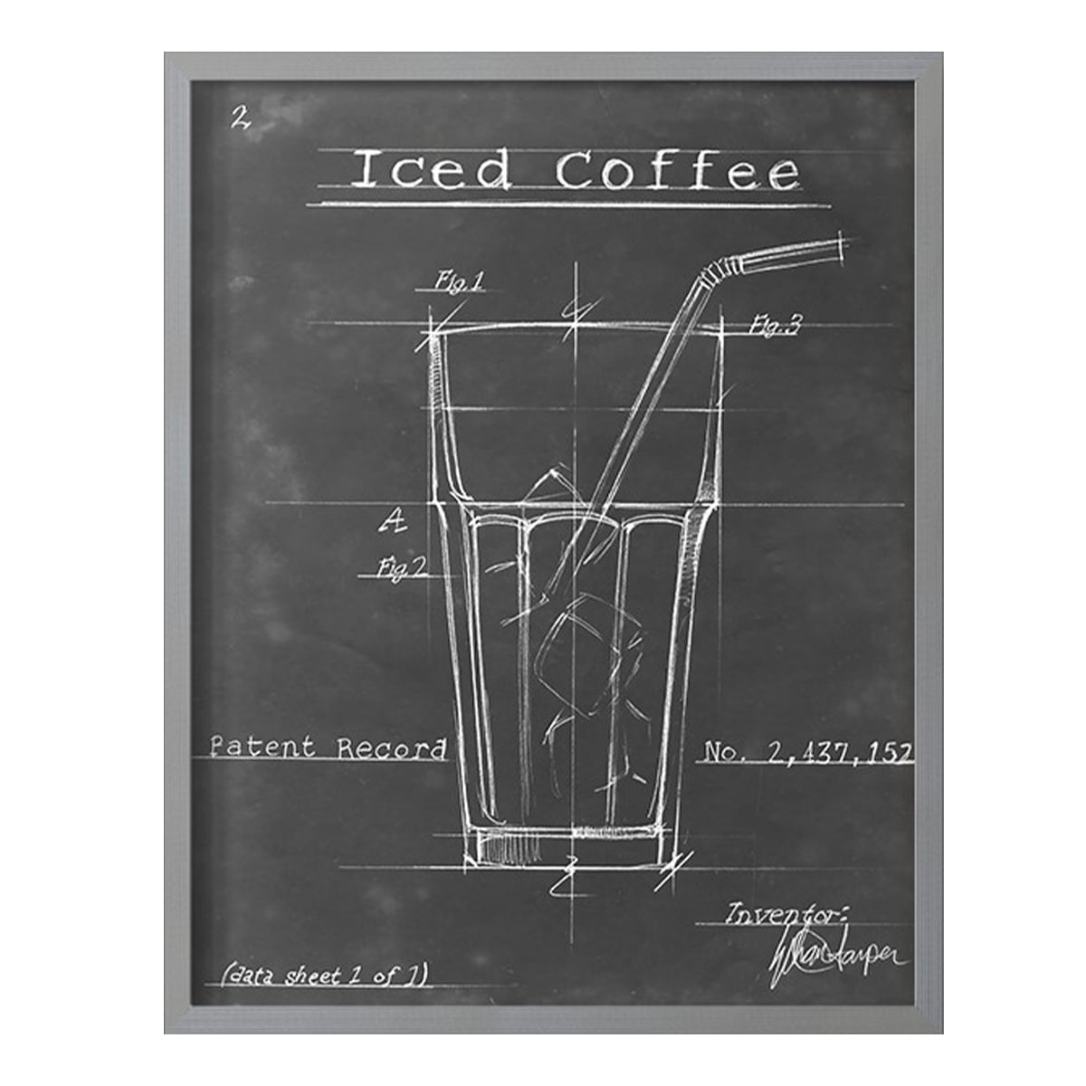 Morning Routine IV Framed Print in Gray Solid Wood Framed Print No Nail Hanging