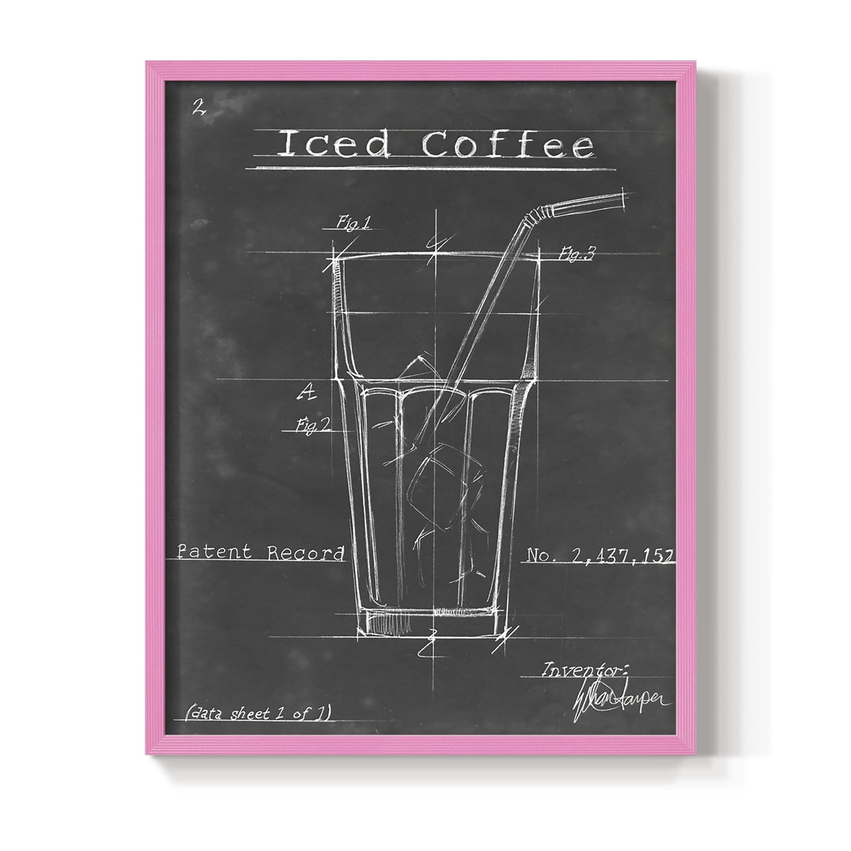 Morning Routine IV Framed Print in Pink Solid Wood Framed Print No Nail Hanging