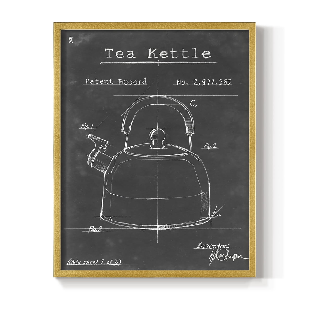 Morning Routine V Framed Print in Gold Solid Wood Framed Print No Nail Hanging