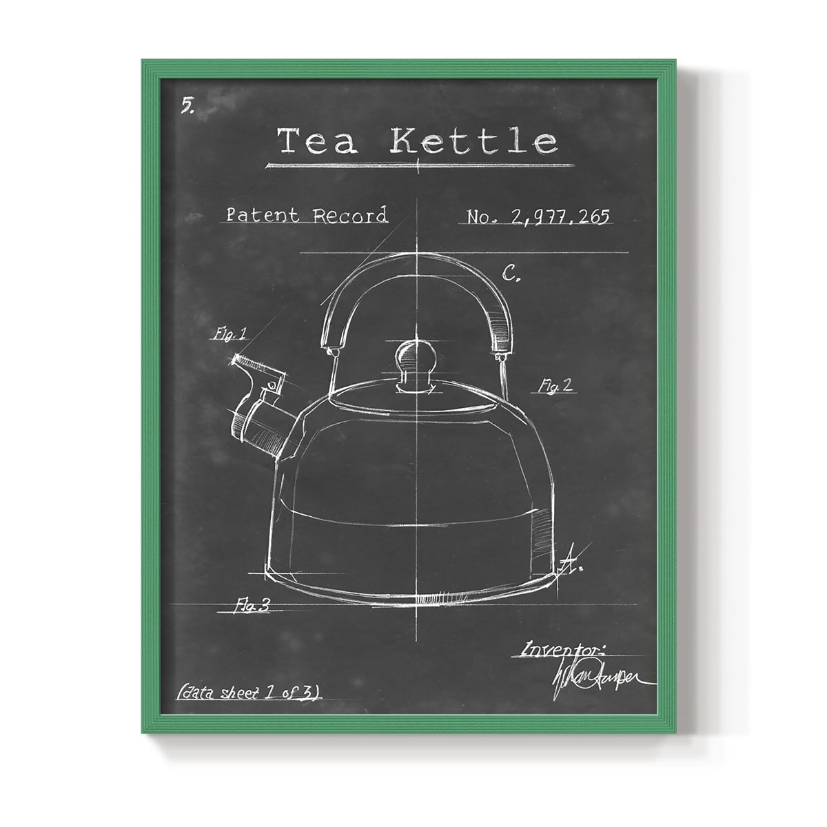 Morning Routine V Framed Print in Green Solid Wood Framed Print No Nail Hanging