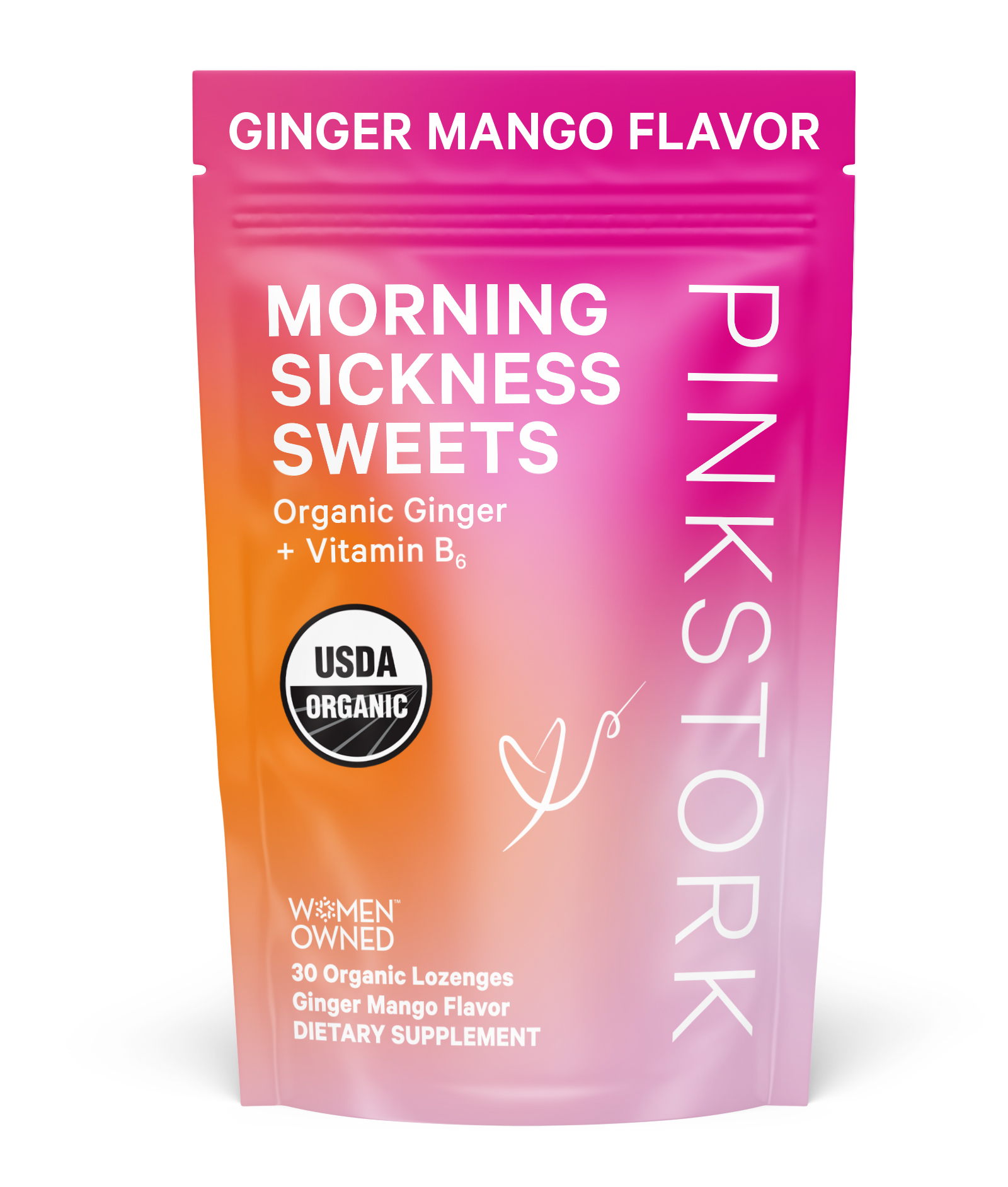 Pink Stork Organic Morning Sickness Candy Ginger Raspberry (30 candies