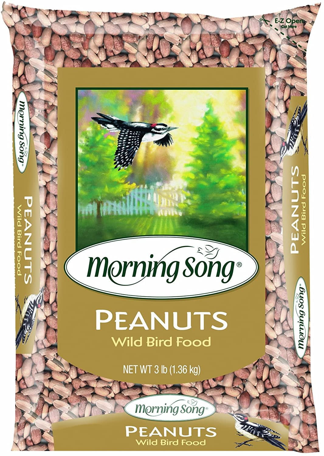 Morning Song 1022285 Peanuts Wild Bird Food Bag, 3Pound