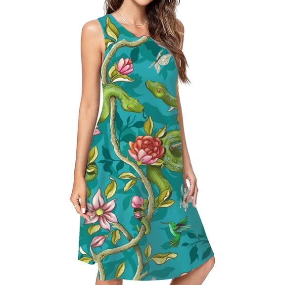 Morning Song - Turquoise Dress Loose Women'S Dress Beach Dresses With Pockets Dresses For Womens