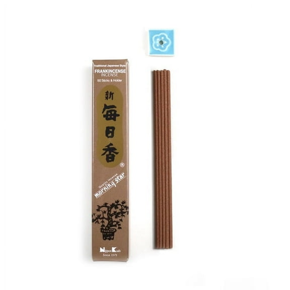 Morning Star Japanese Incense Sticks Frankincense 50 Sticks & holder