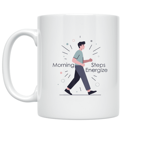 Morning Steps Energize - Wellness Enthusiast - 11 oz Ceramic Coffee Mug