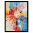 thumbnail image 1 of Morning Sun Colourful Abstract Geometric Artwork Framed Wall Art Print A4, 1 of 5