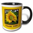 thumbnail image 1 of 3drose, Morning Sunflower, Thank You, 15oz Two-tone Black Mug, 1 of 6