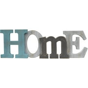Morning View Teal Wooden Home Letters Sign Decor Free Standing Wood Home Cutout Block Letters Decorative Block Word Signs Cutout Sign Wood Home Words Vintage Wood Word Home Signs Wall Decor