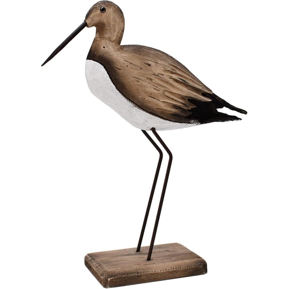 Wooden Sea Statue Seagull On Stand Nautical Coastal s Sculpture Indoor Outdoor Animal Figurine Beach Themed ation Home Art for Bedroom Garden (11.5")