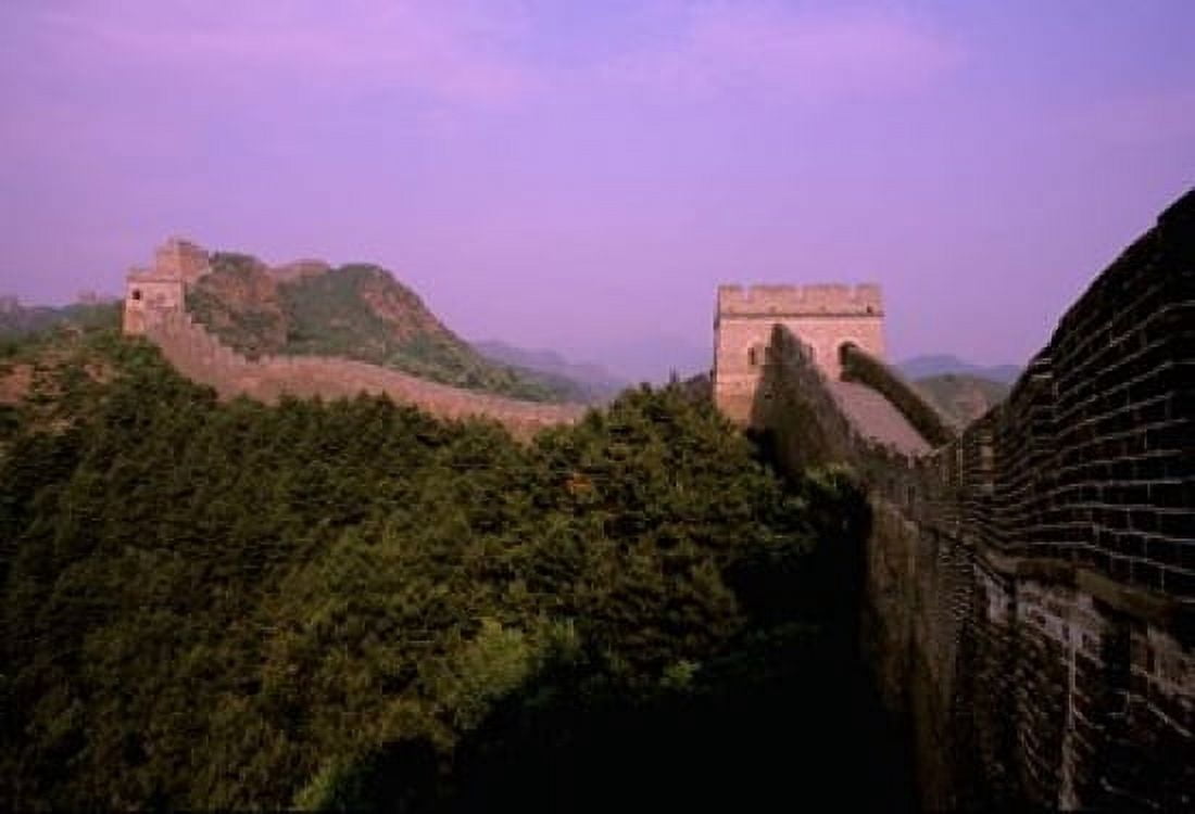 Morning View of The Great Wall of China Beijing China Canvas Art - Bill Bachmann DanitaDelimont (35 x 24)