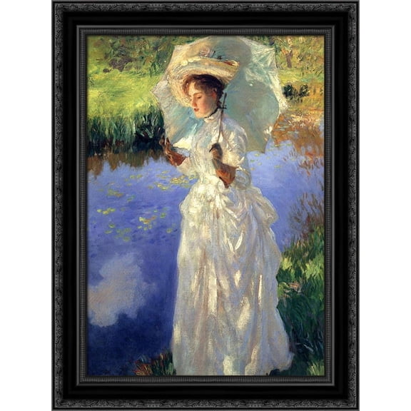 Morning Walk 20x24 Black Ornate Wood Framed Canvas Art by Sargent, John Singer