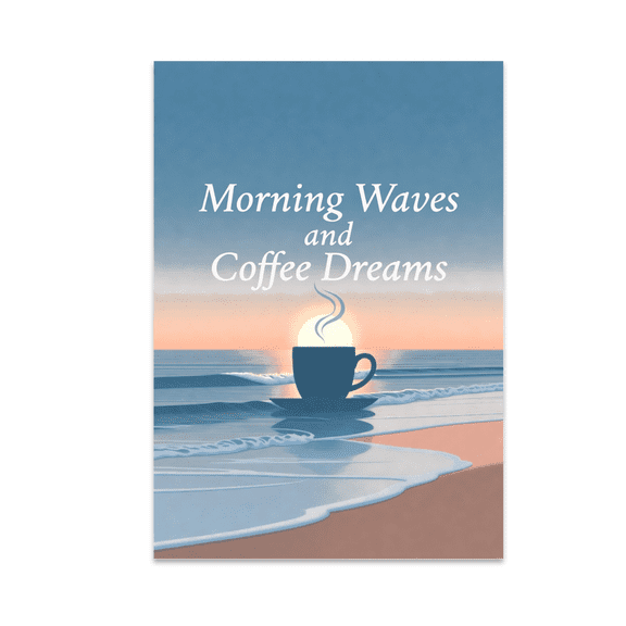 Morning Waves and Coffee Dreams - Beachy Morning Coffee Lover - 13x19 Poster Print