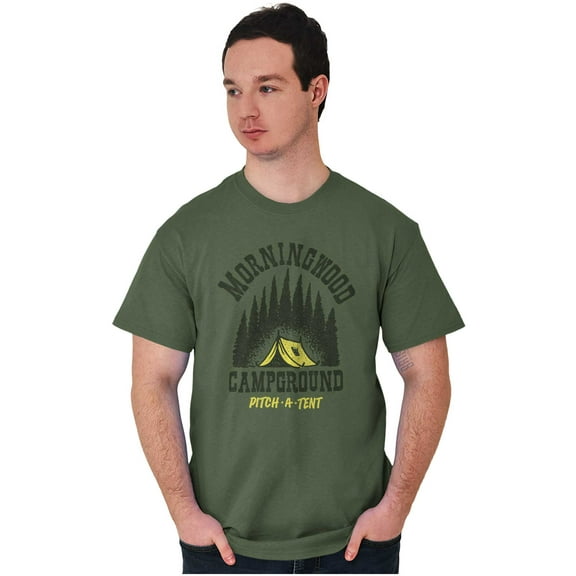 Morning Wood Campground Pitch A Tent Men's Graphic T Shirt Tees Brisco Brands S