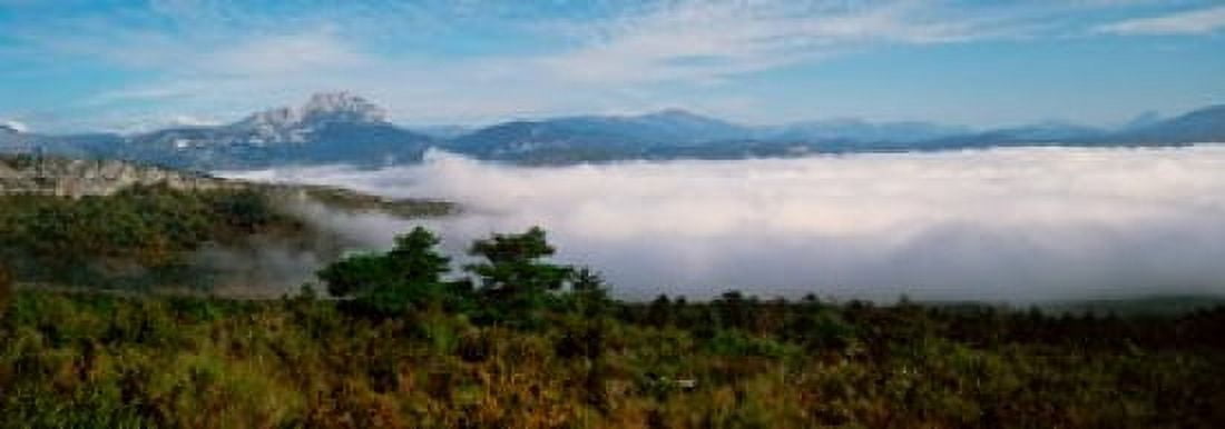 Morning fog on Verdon Gorge Provence-Alpes-Cote dAzur France Canvas Art - Panoramic Images (36 x 13)