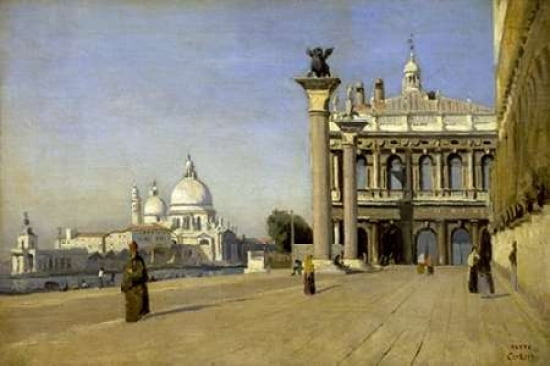 Morning in Venice Canvas Art - Jean-Baptiste-Camille Corot (24 x 36)