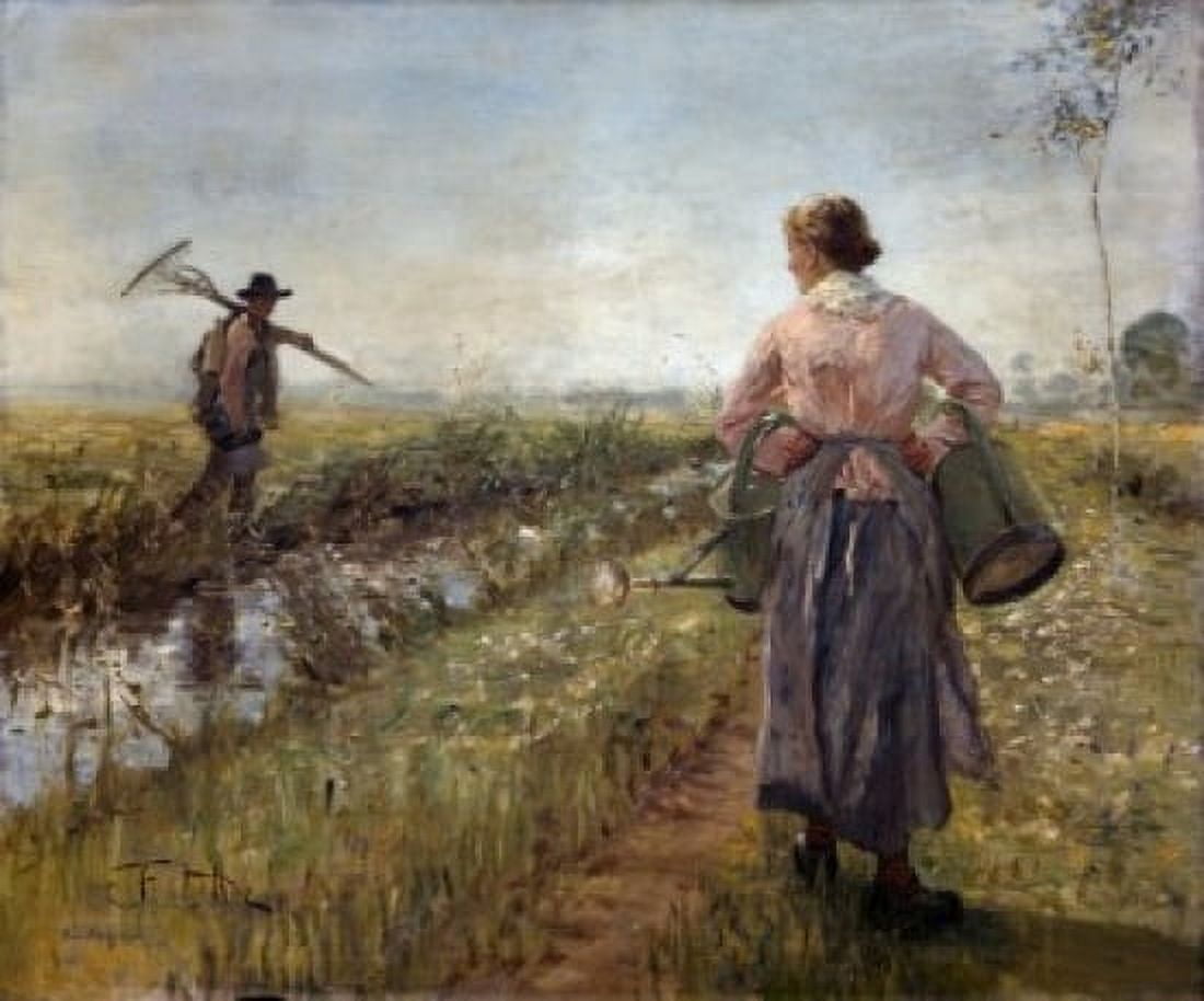 Morning in the Fields by Fritz Karl Hermann von Uhde (1848-1911) Canvas Art - Fritz Karl Hermann von Uhde (24 x 36)