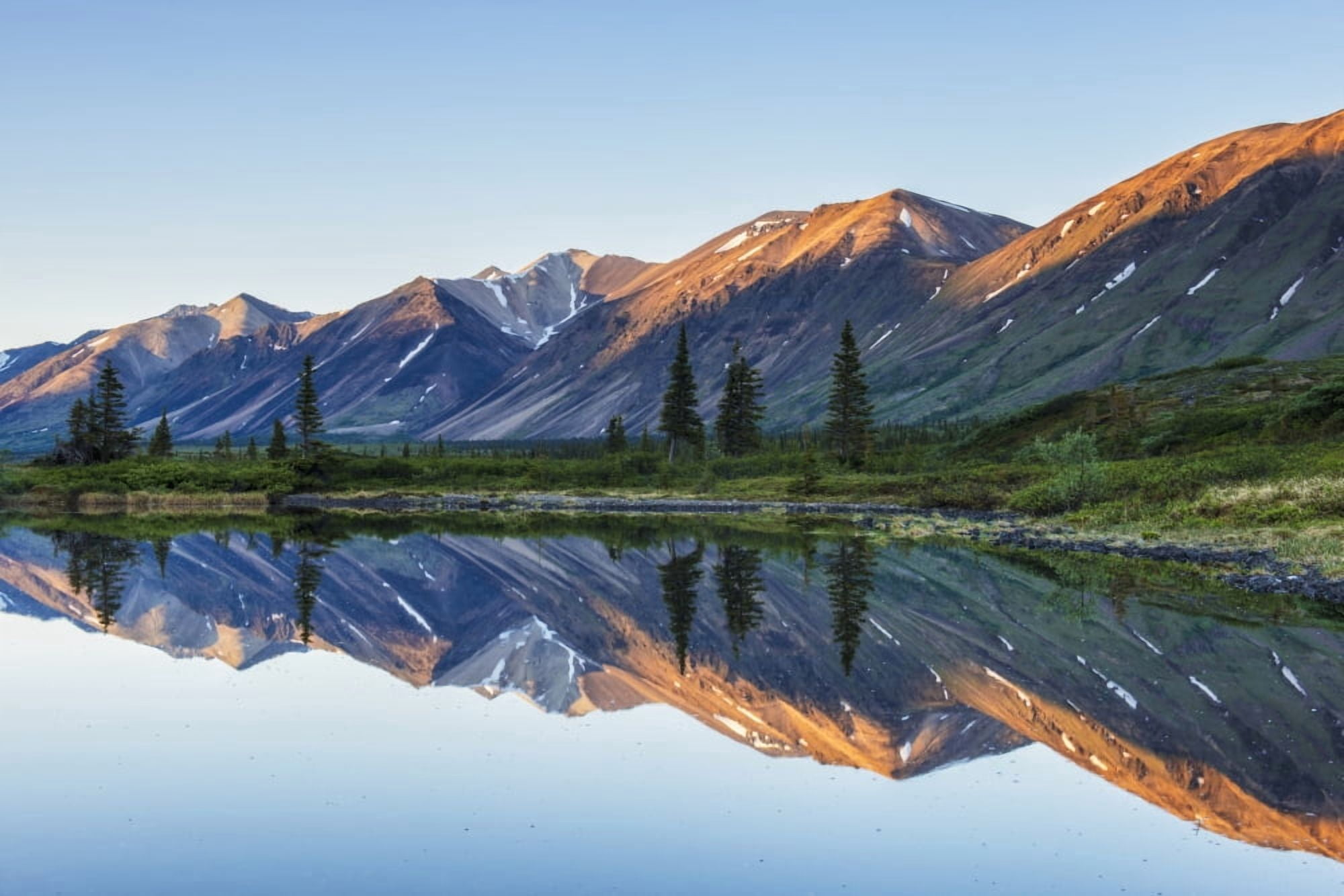 Morning light on Chigmit Mountains in Twin Lakes area of Lake Clark National Park & Preserve Southcentral Alaska Canvas Art - Carl Johnson Design Pics (38 x 24)