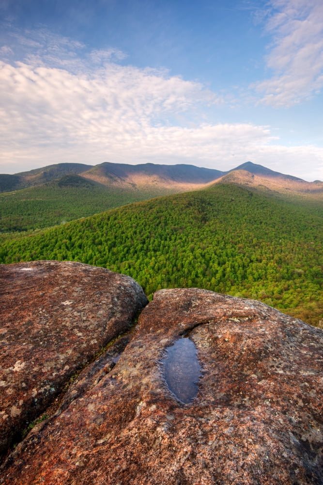 Morning light on Cascade Mountain from Owls Head Adirondack Park New York State USA Canvas Art - Panoramic Images (27 x 9)