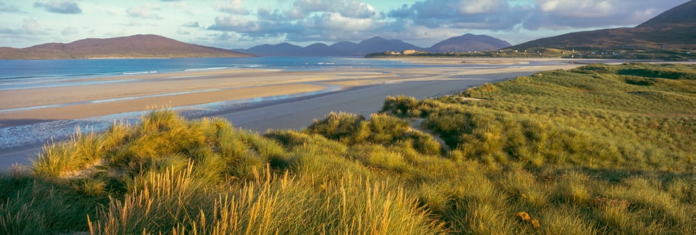 Morning light over Seilebost beach South Harris Outer Hebrides Scotland Canvas Art - Panoramic Images (6 x 18)