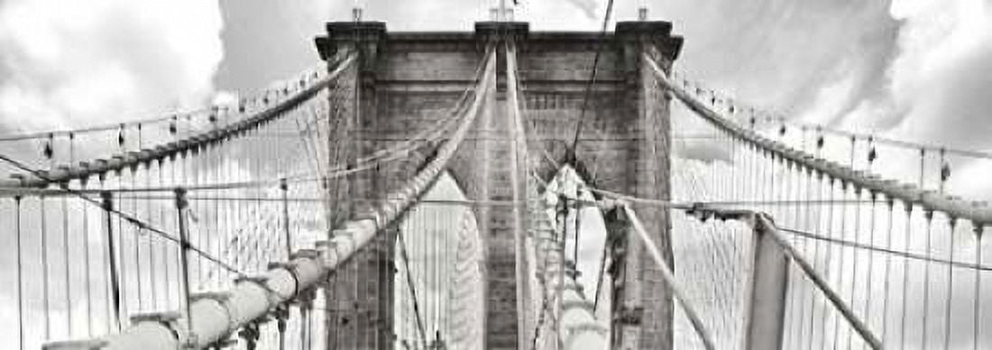 Morning on Brooklyn Bridge NYC Canvas Art - Anonymous (24 x 48)