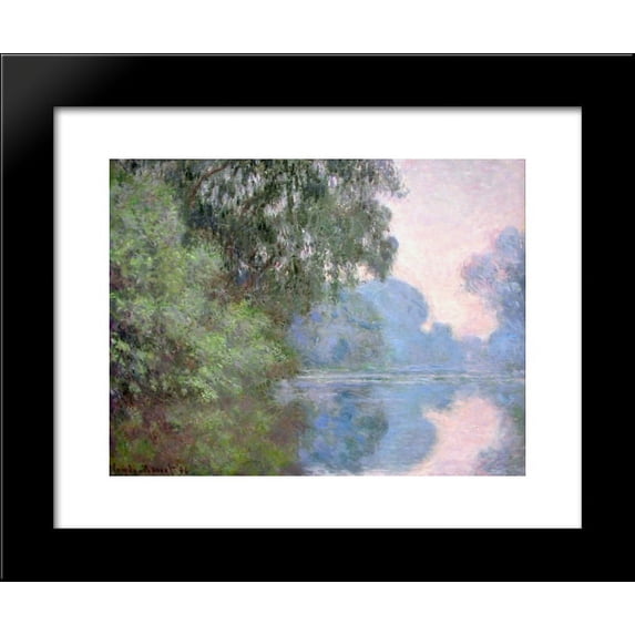Morning on the Seine near Giverny 20x24 Framed Art Print by Monet, Claude
