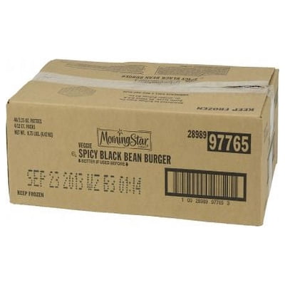 MorningStar Farms Black Bean Burger Spicy, 3.25 Ounce 4 per case.