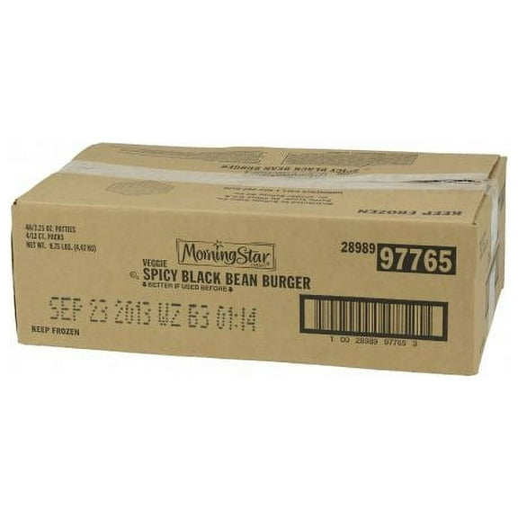MorningStar Farms Black Bean Burger Spicy, 3.25 Ounce 4 per case.