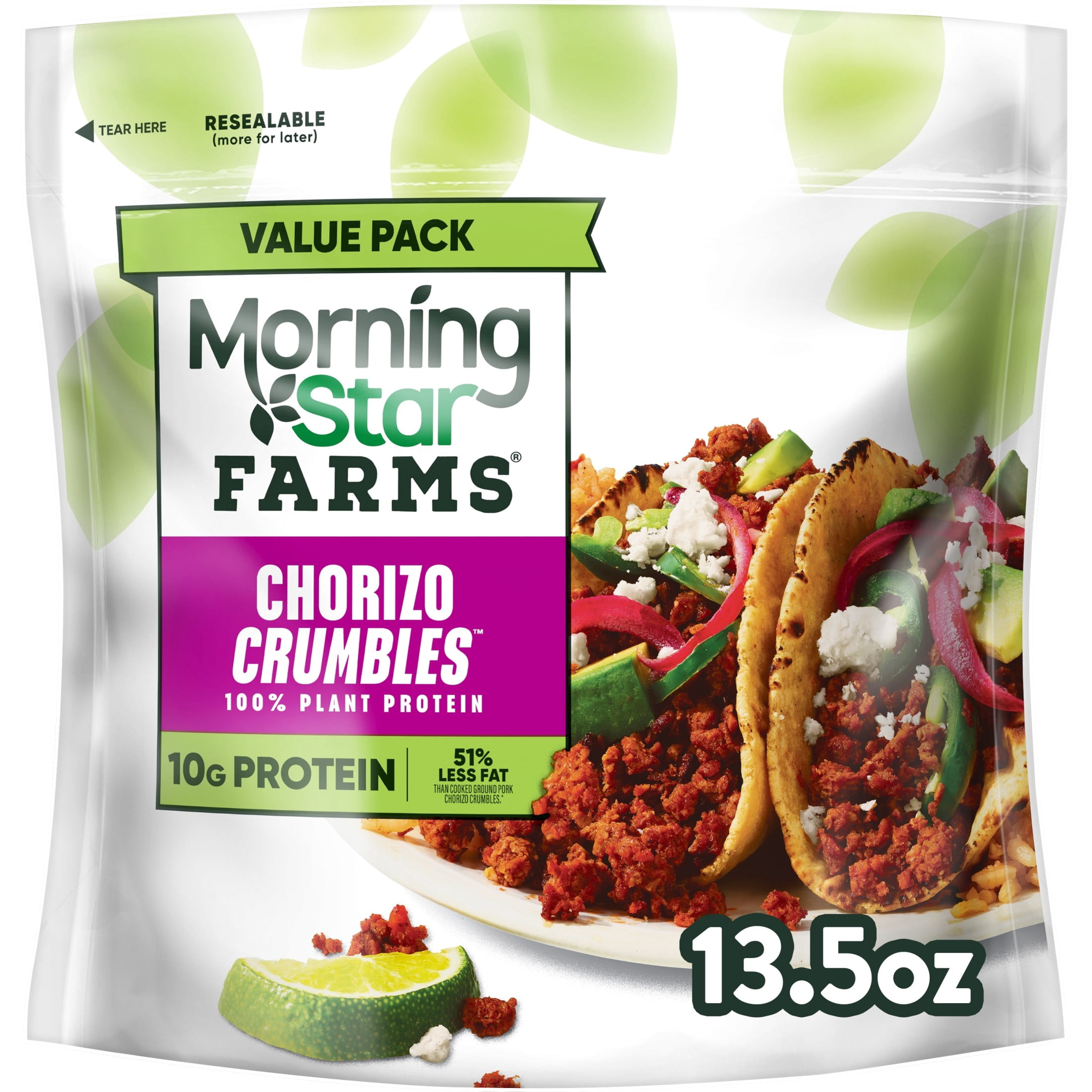 MorningStar Farms Meal Starters Chorizo Plant Based Crumbles, Vegan Meat, 13.5 oz Bag