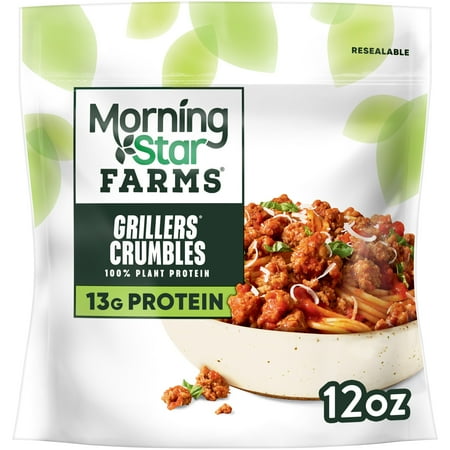 MorningStar Farms Meal Starters Vegan Grillers Vegan Crumbles, 12 oz Bag
