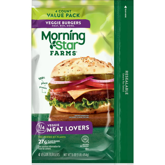 MorningStar Farms Meat Lovers Veggie Burgers, 16 oz (Frozen)