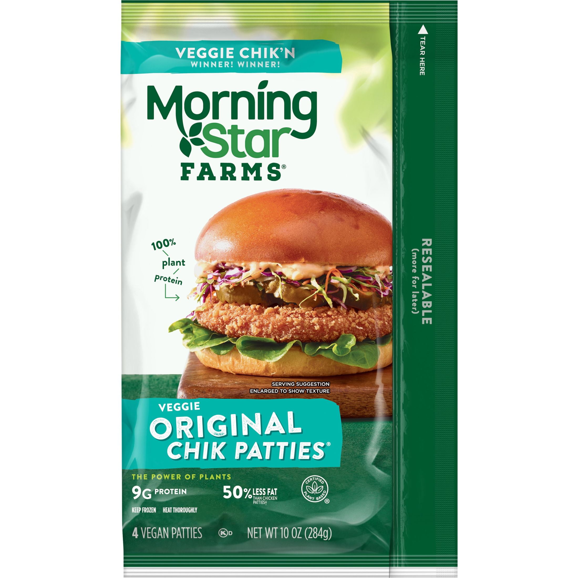 MorningStar Farms Original Meatless Chicken Patties, 10 oz, 4 Count ...