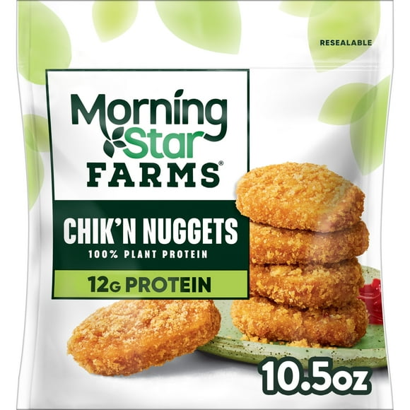 MorningStar Farms Vegan Original Plant Based Chik'n Nuggets, 10.5 oz Bag