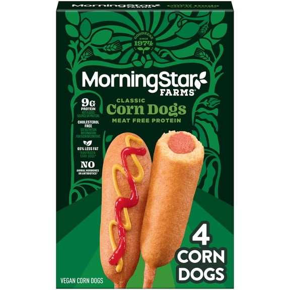 MorningStar Farms Original Plant Based Corn Dogs, Vegan Meat, 10 oz, 4 Count Box