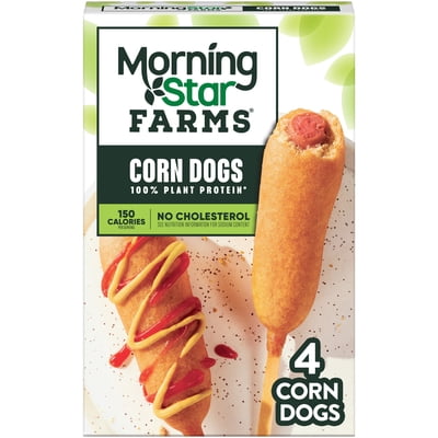 MorningStar Farms Original Plant Based Corn Dogs, Vegan Meat, 10 oz, 4 Count Box