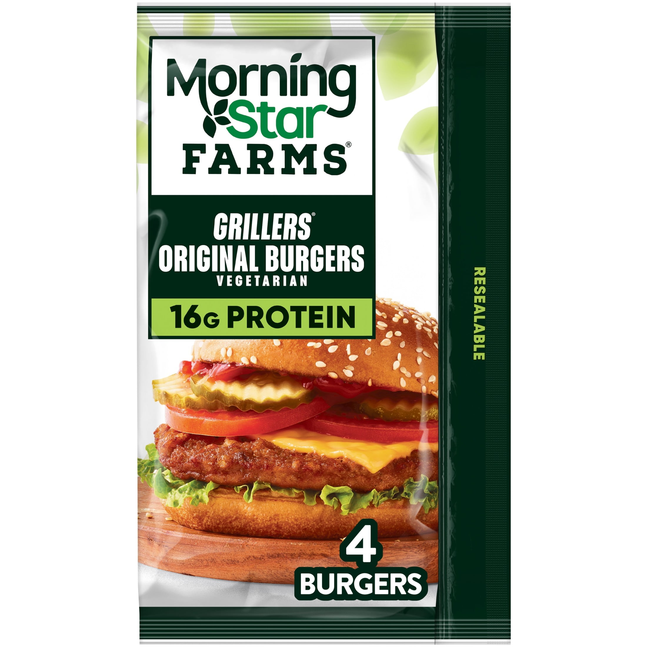 MorningStar Farms Vegetarian Grillers Original Veggie Burgers, 9 oz, 4 Count Bag